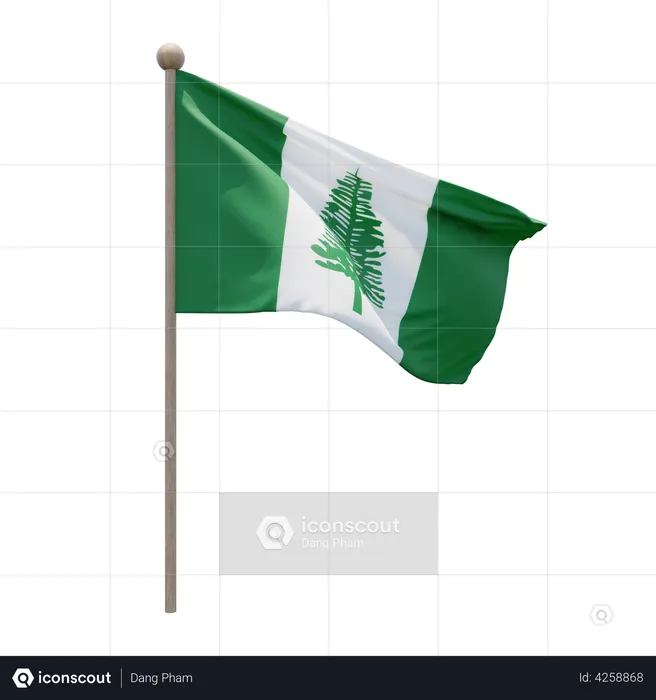 Mastro da ilha Norfolk Flag 3D Flag