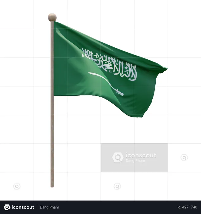 Mastro da Arábia Saudita Flag 3D Flag