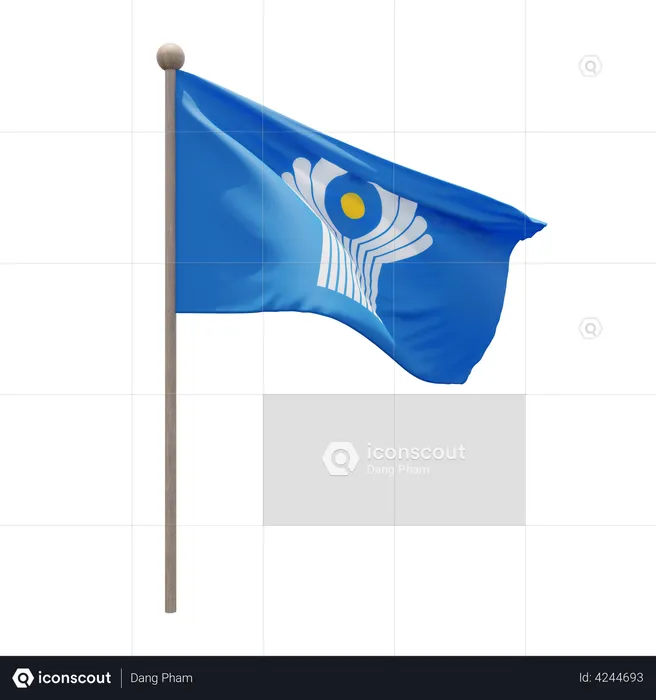 Mastro da comunidade dos estados independentes Flag 3D Flag