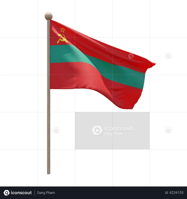 Mastro de bandeira da Transnístria  3D Flag