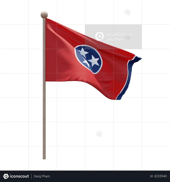 Mastro de bandeira do Tennessee  3D Flag