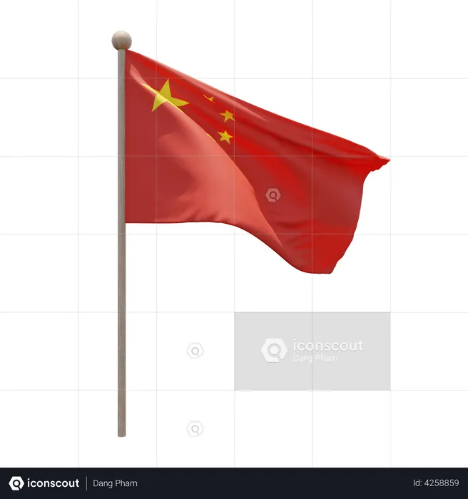 Mastro da bandeira da República Popular da China Flag 3D Flag