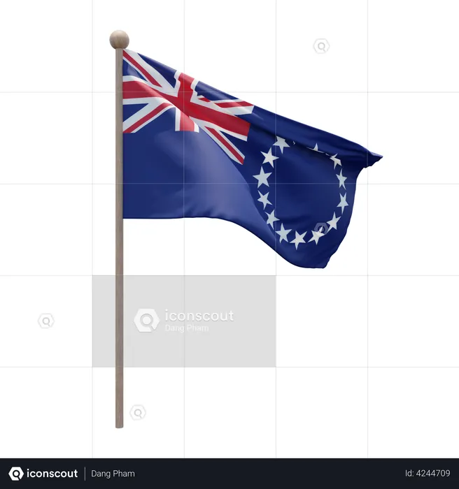 Mastro das ilhas Cook Flag 3D Flag