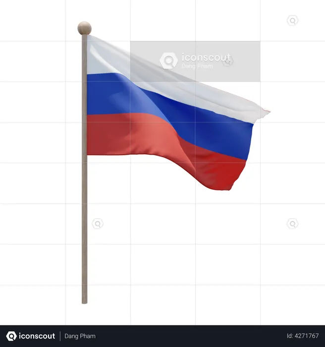 Mât de drapeau de la Russie Flag 3D Flag