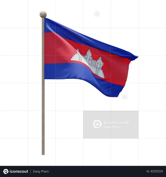 Mât de drapeau de la Colombie  3D Flag