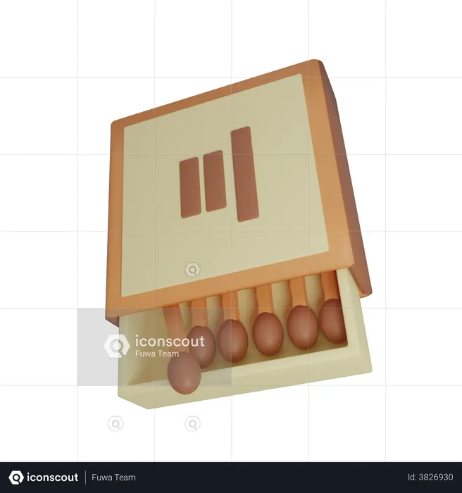 Match Box  3D Illustration