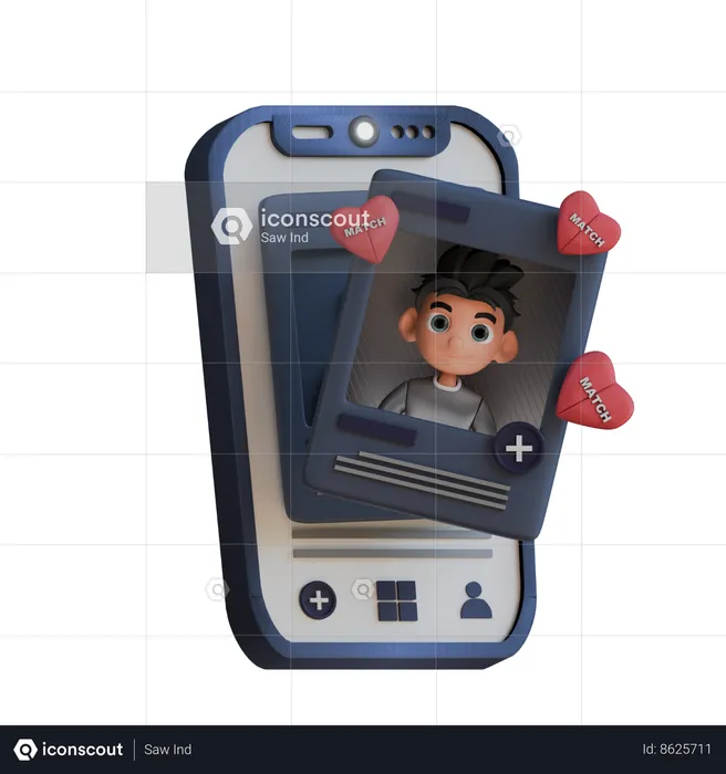 Match Boy Dating App  3D Icon