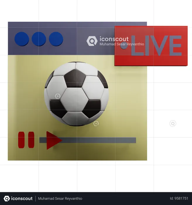 Match de foot en direct  3D Icon