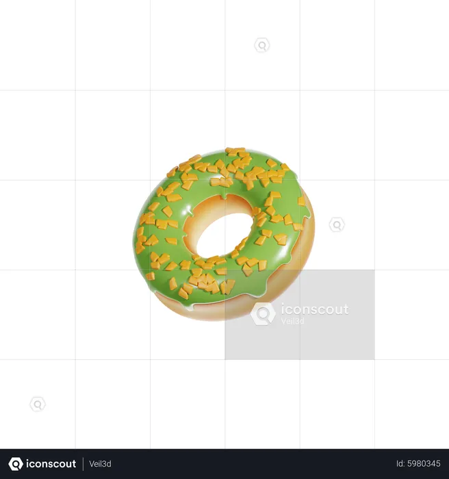 Matcha Donut  3D Icon