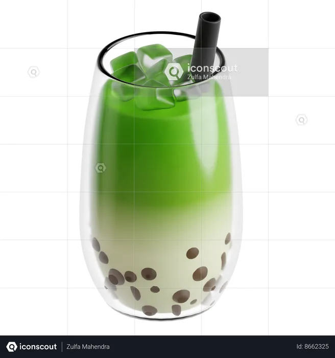 Chá de bolha matcha latte  3D Icon