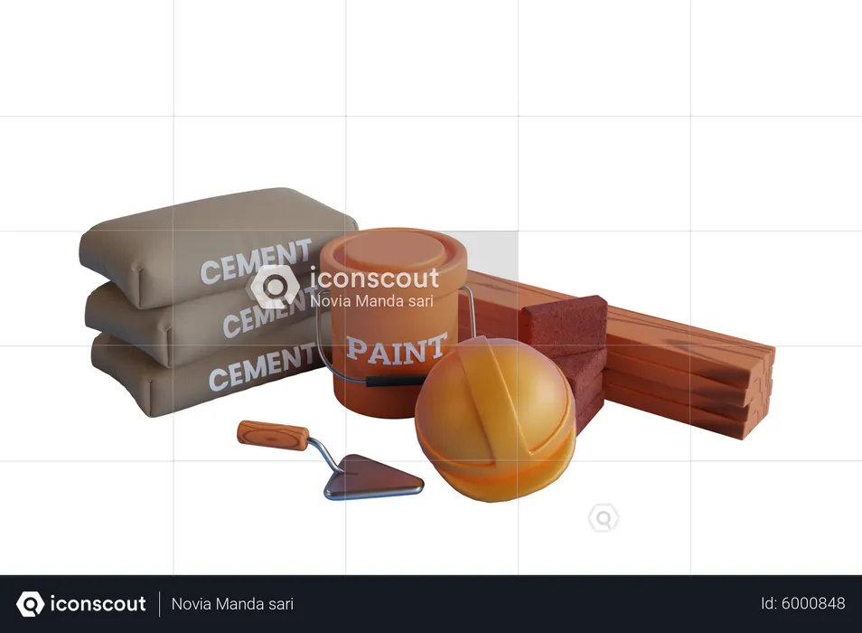 Materials For Construction  3D Illustration