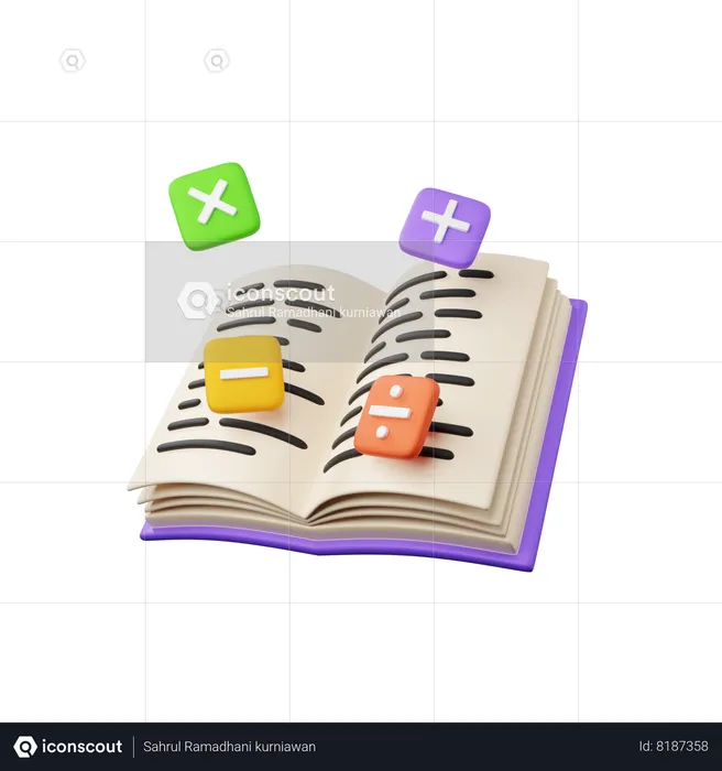Math Books  3D Icon