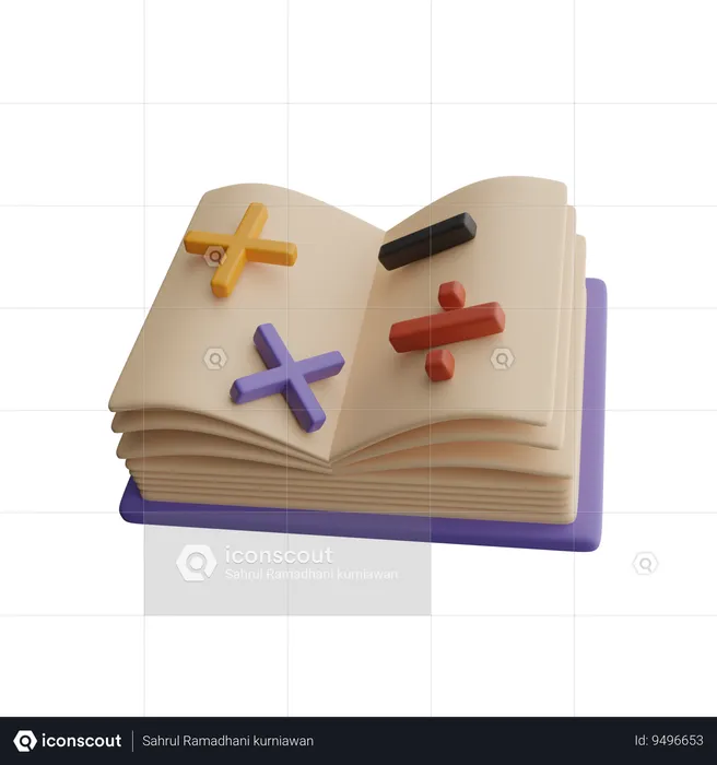 Math books  3D Icon