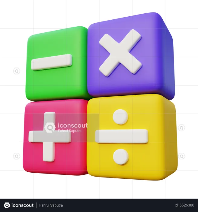 Math Operation Cube  3D Icon
