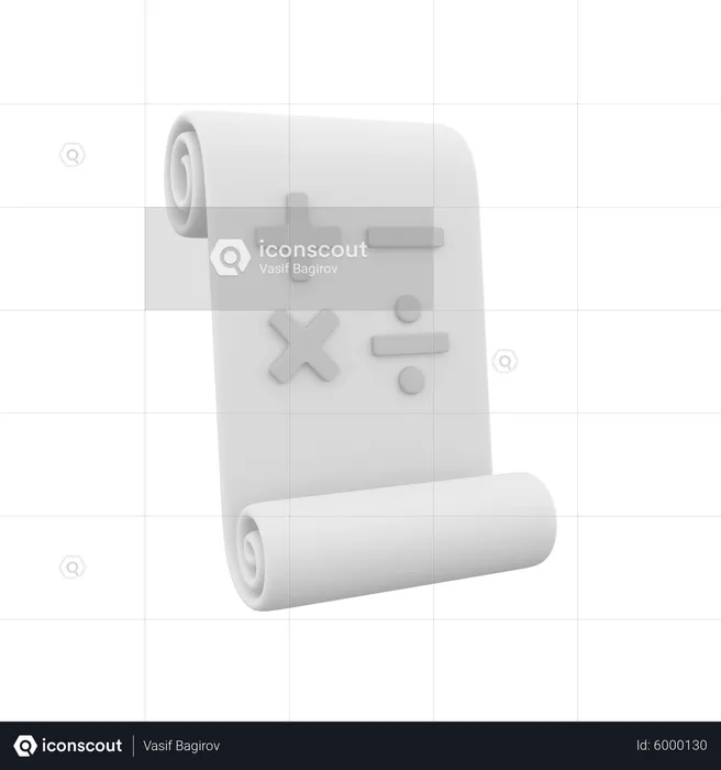 Math Paper  3D Icon
