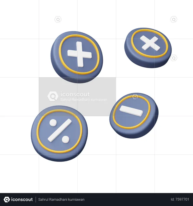 Mathematical symbols  3D Icon