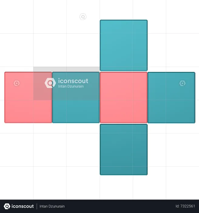 Mathematics Cube Grid  3D Icon