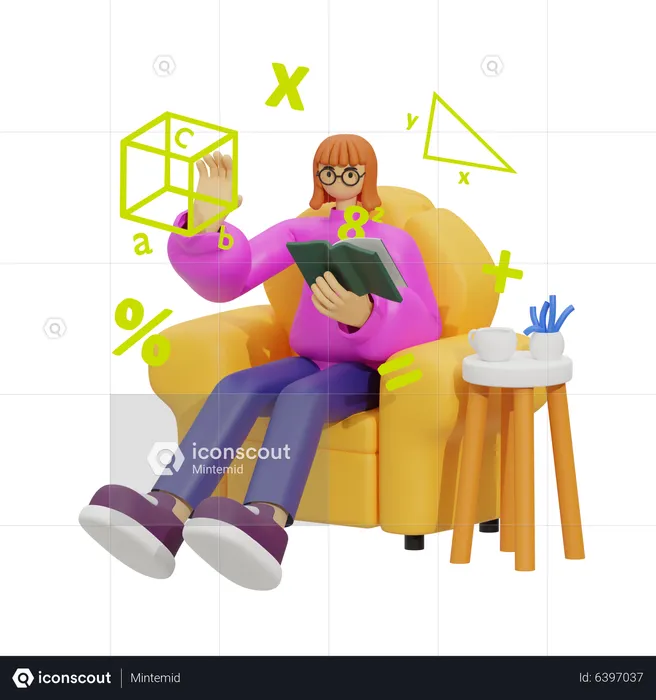 Mathematics Learning Experience  3D Illustration