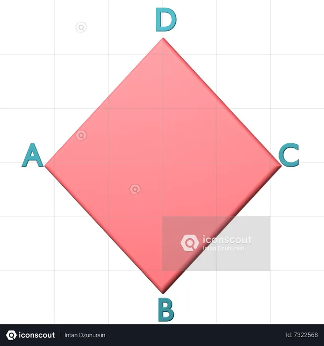 Mathematics Rhomb  3D Icon