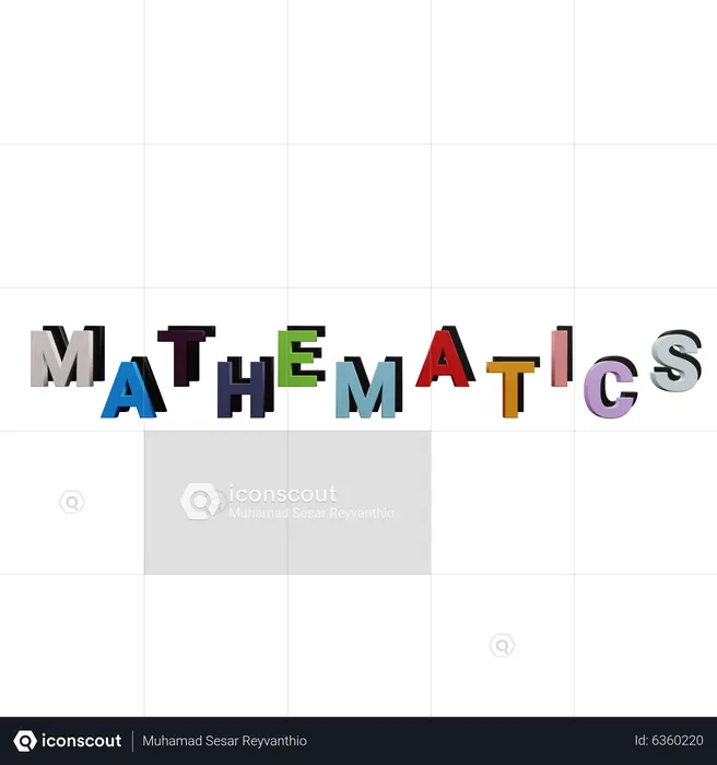 Mathematics word  3D Icon