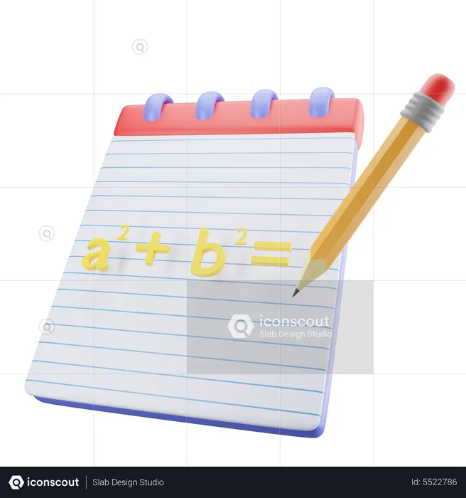 Maths Notebook  3D Icon