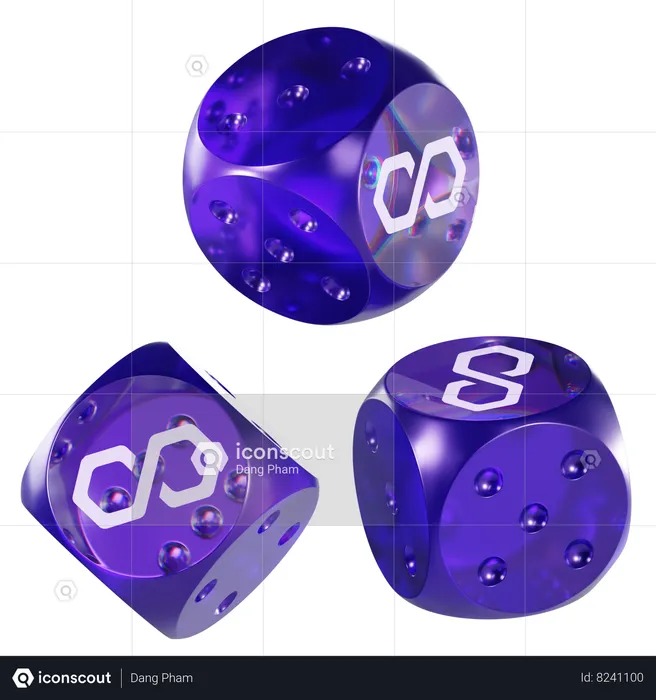 Dados de vidrio matic cripto  3D Icon