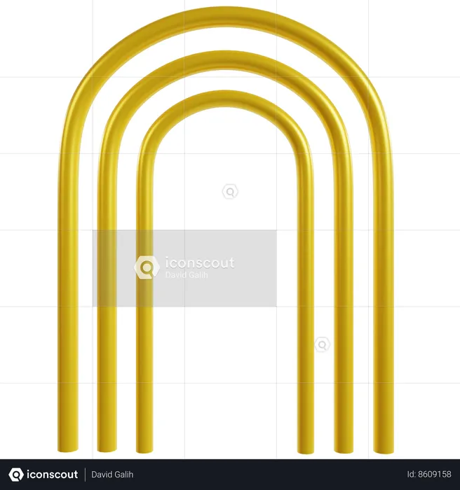 Matriz de arco simétrico dourado  3D Icon