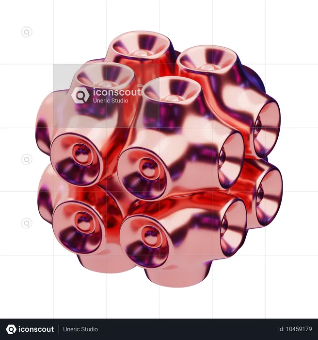 Matriz de conectores atómicos abstractos cromáticos  3D Icon