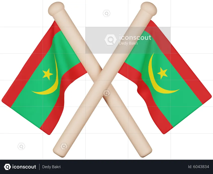 Mauretanien flagge Flag 3D Icon