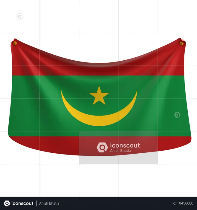 Mauritania Flag 3D Icon