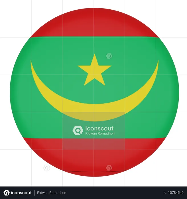 Mauritania Flag 3D Icon