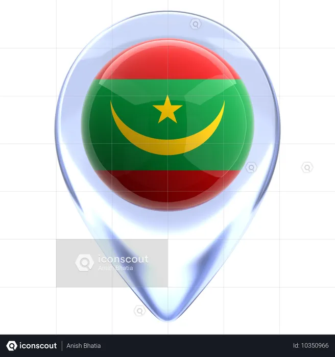 Mauritania Flag 3D Icon