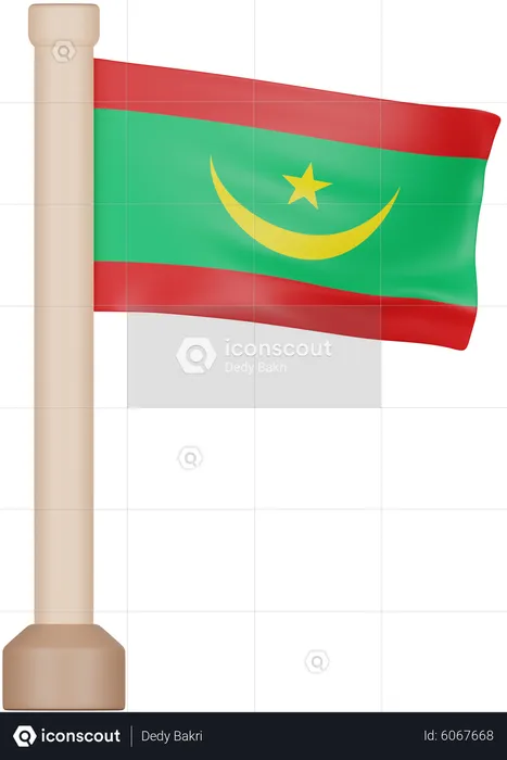 Mauritania Flag Flag 3D Icon
