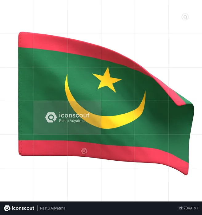 Mauritania Flag Flag 3D Icon