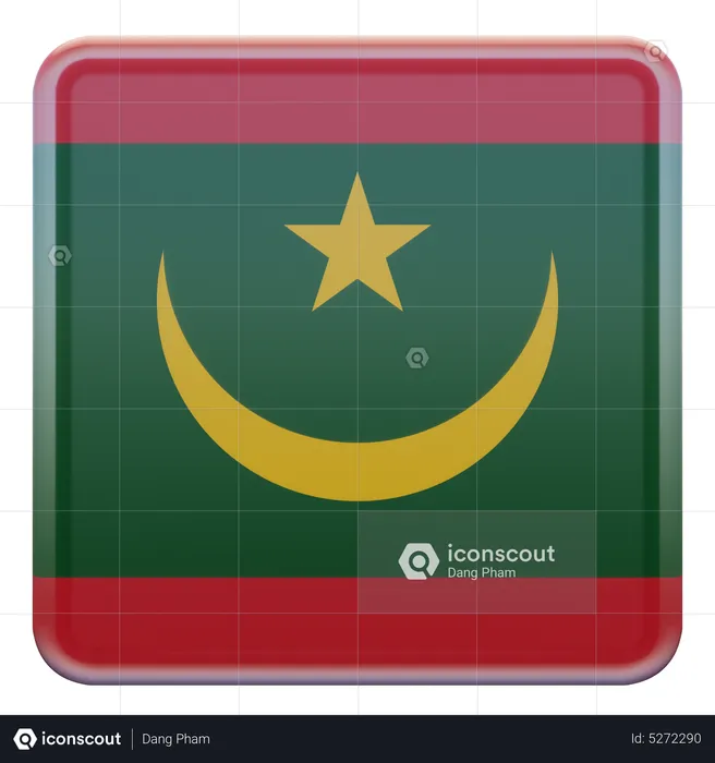 Mauritania Square Flag Flag 3D Icon