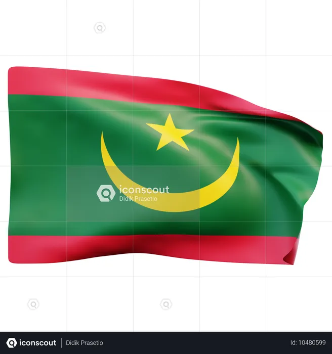 Drapeau de la Mauritanie Flag 3D Icon