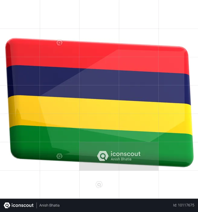 Mauritius Flag 3D Icon