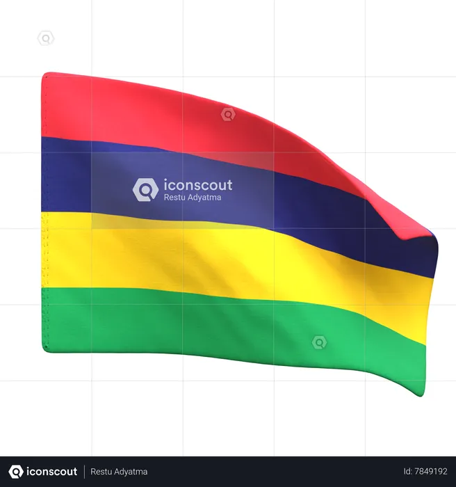 Mauritius Flag Flag 3D Icon