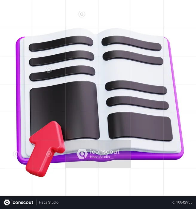 Mausklick Buch  3D Icon