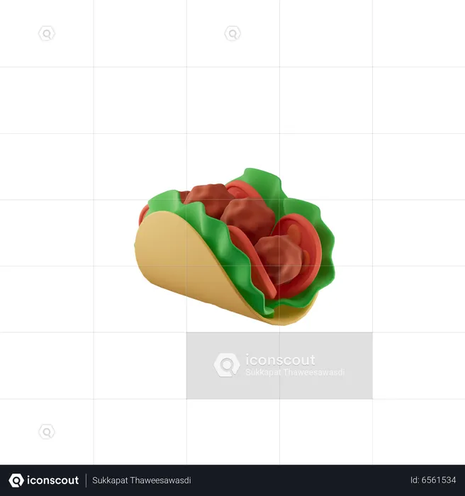 Maxican Tacos  3D Icon