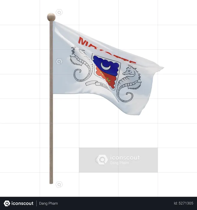 Asta de bandera de mayotte Flag 3D Icon