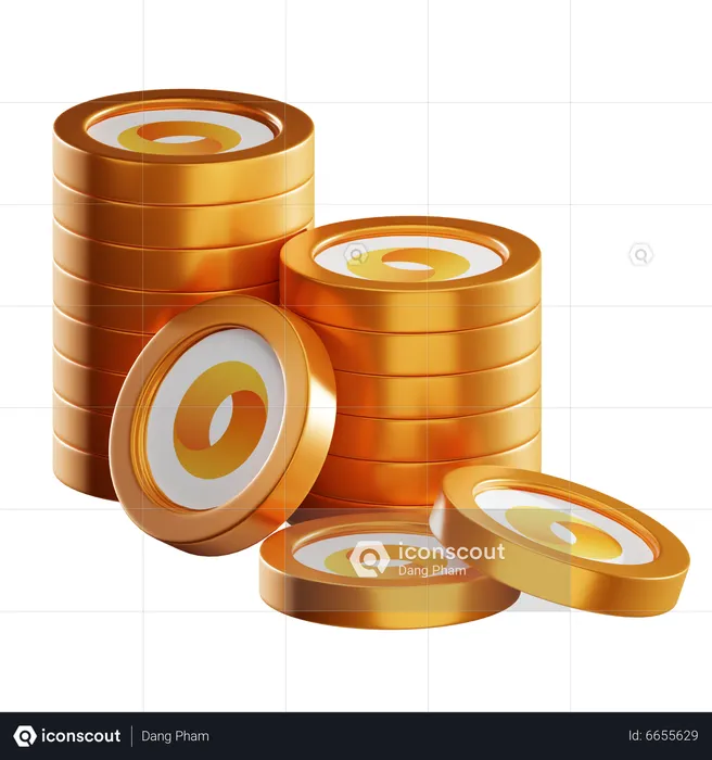 Mc Coin Stacks 3D Icon download in PNG OBJ or Blend format