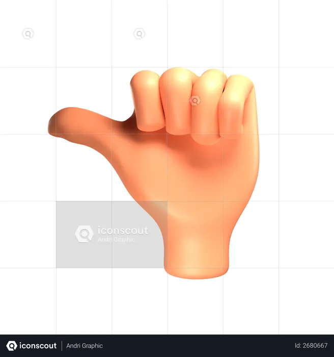 Me hand gesture  3D Illustration