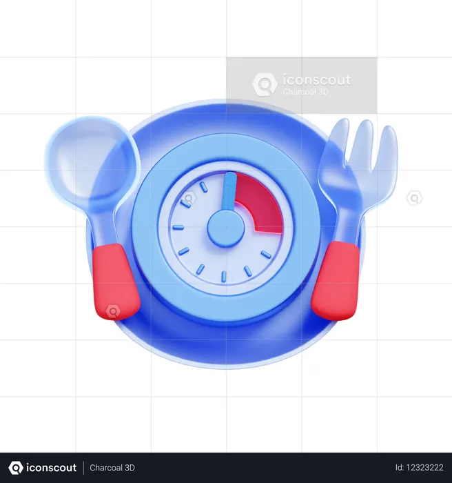 Meal Time Clock  3D Icon