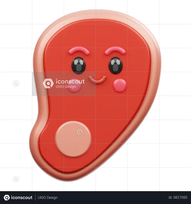 Meat Emoji 3D Illustration