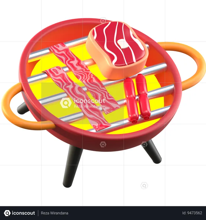Meat Grill  3D Icon