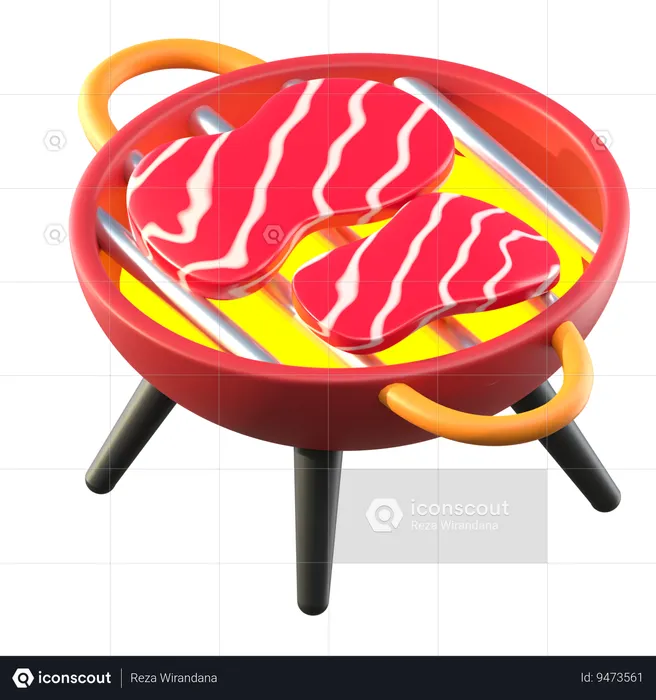 Meat Grill  3D Icon