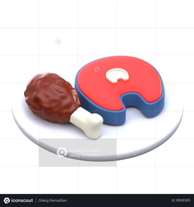 Meat Protein  3D Icon