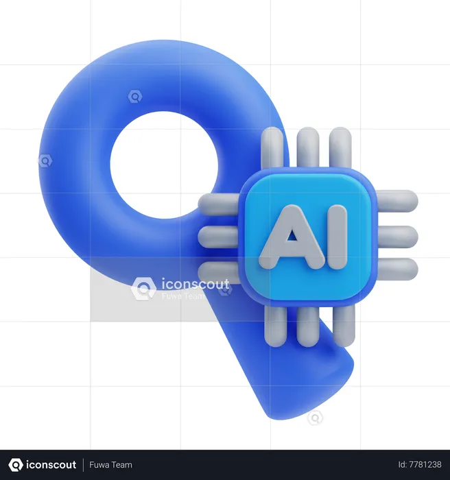 Mecanismo de pesquisa de IA  3D Icon