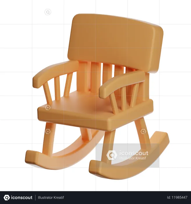 Mecedora de madera para bebé  3D Icon